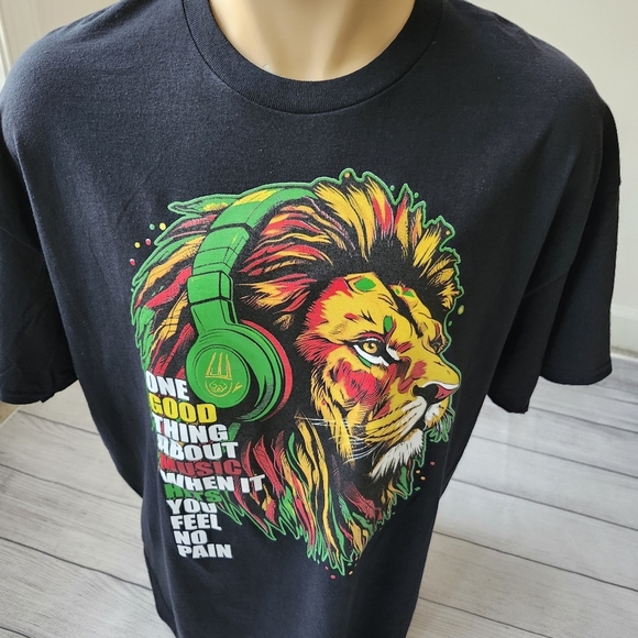 Free LRG Sandles w/ Purchase! Rasta Graphic Tee with Lion Design Size 2xl Men - Picture 7 of 8